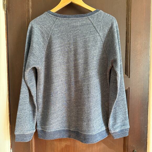 EVERLANE | Blue Heather French Terry Cotton Crew Neck Sweatshirt | Medium - Picture 4 of 5